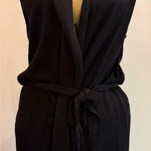 Black Belted Wrap Vest